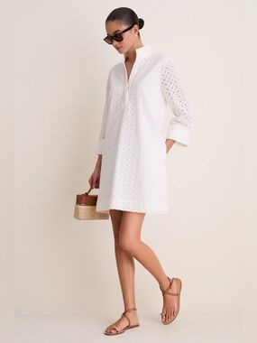 NWOT Turkernuck eyelet royal shirt dress
